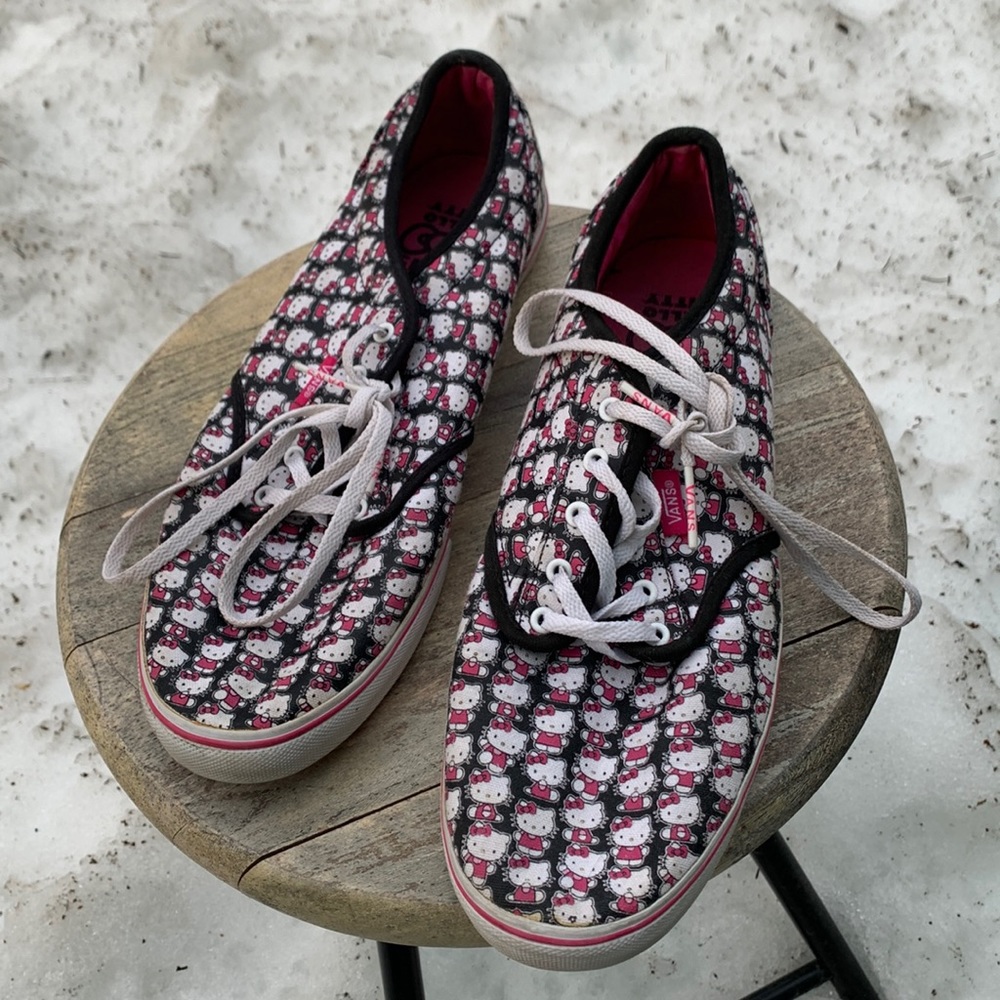 Hello kitty vans sneakers in black and pink